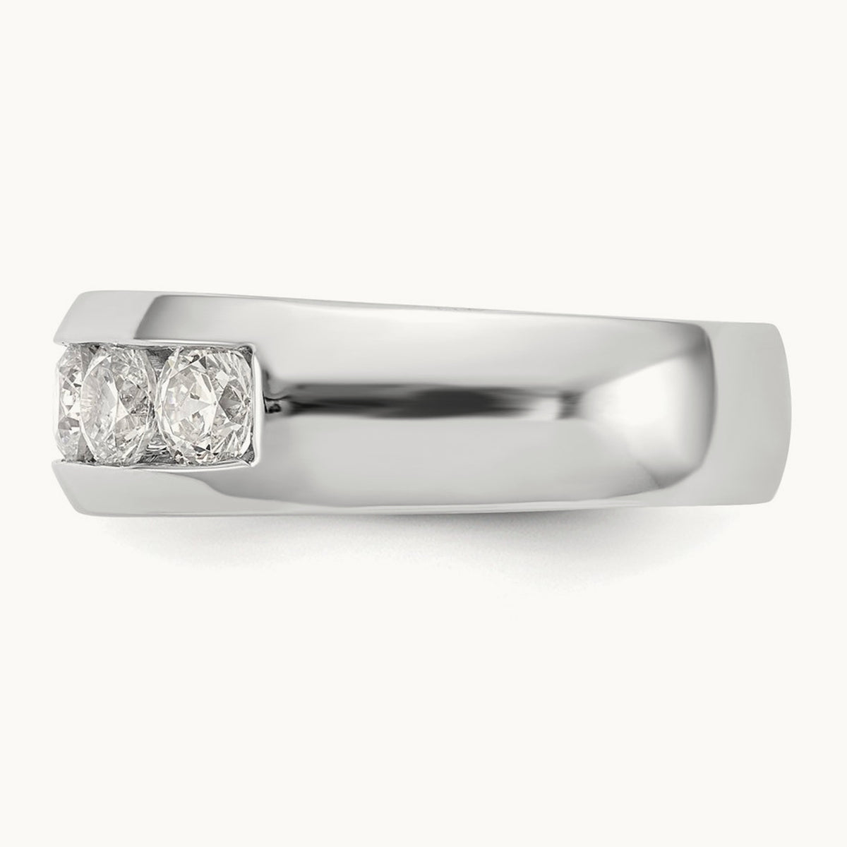 5-Stone Diamond Channel Band, 14K White Gold