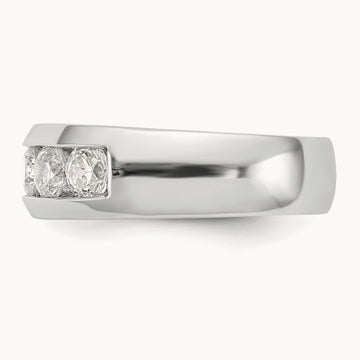 5-Stone Diamond Channel Band, 14K White Gold
