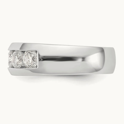 5-Stone Diamond Channel Band, 14K White Gold