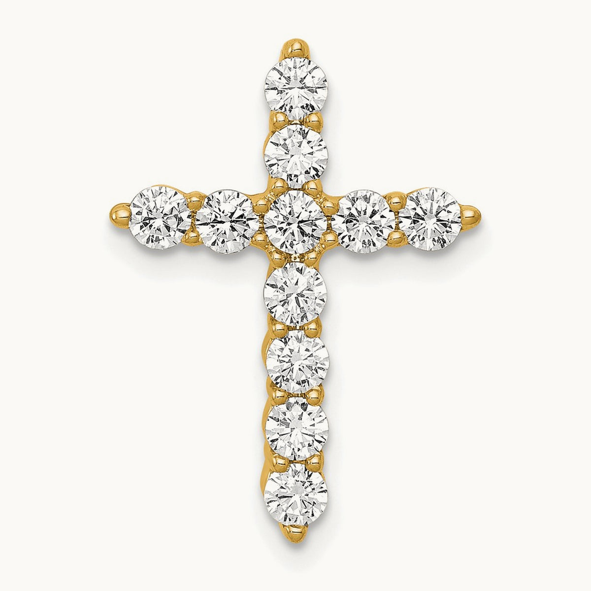 Cross Chain Slide Pendant, 0.75 ct tw Lab-Grown Diamond — 14K Yellow Gold, Standard