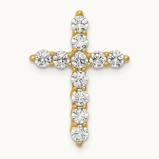 Cross Chain Slide Pendant, 0.75 ct tw Lab-Grown Diamond — 14K Yellow Gold, Standard