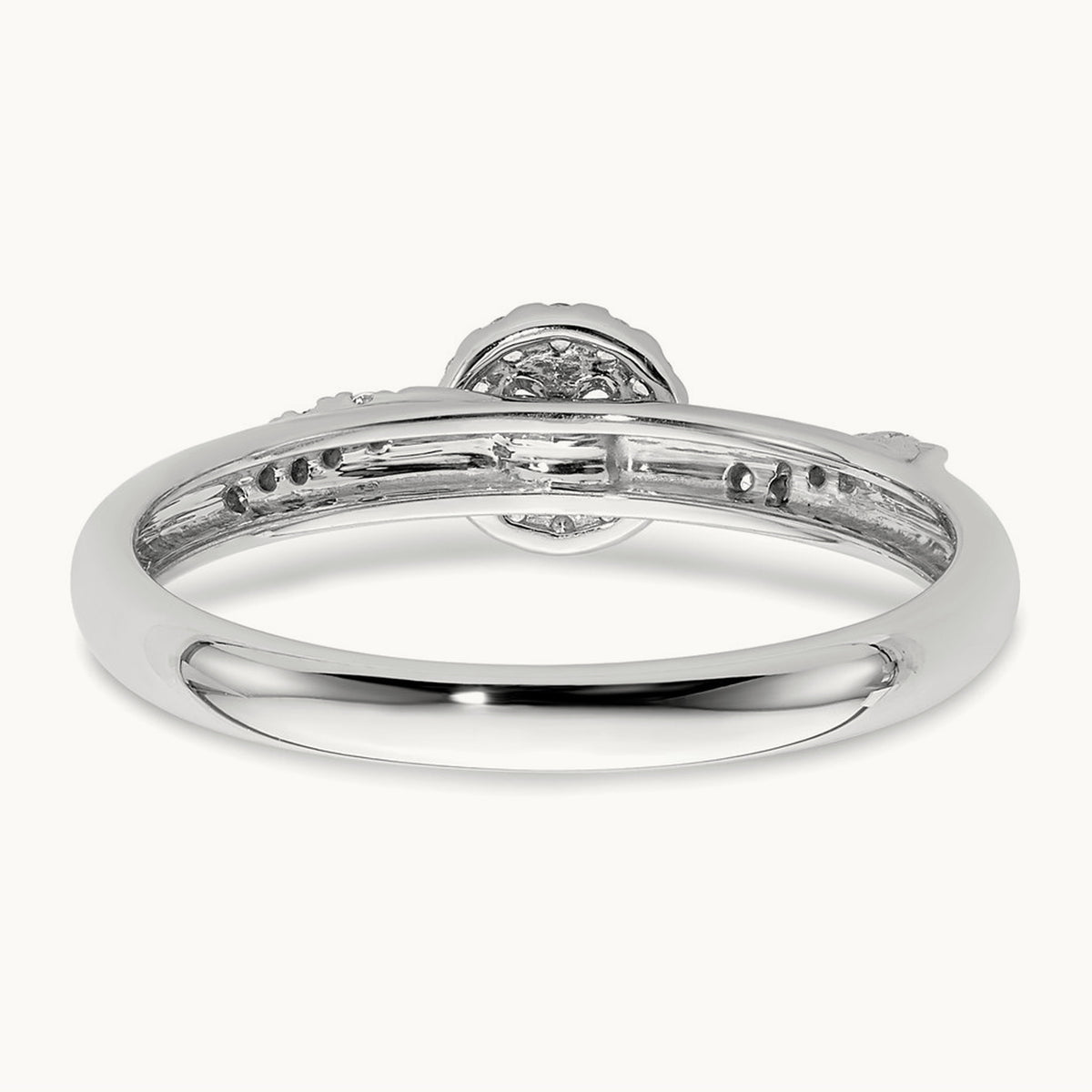 Complete Diamond Trio Engagement Ring, 14K White Gold