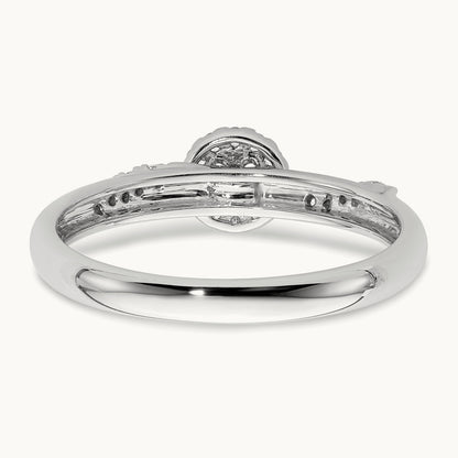 Complete Diamond Trio Engagement Ring, 14K White Gold