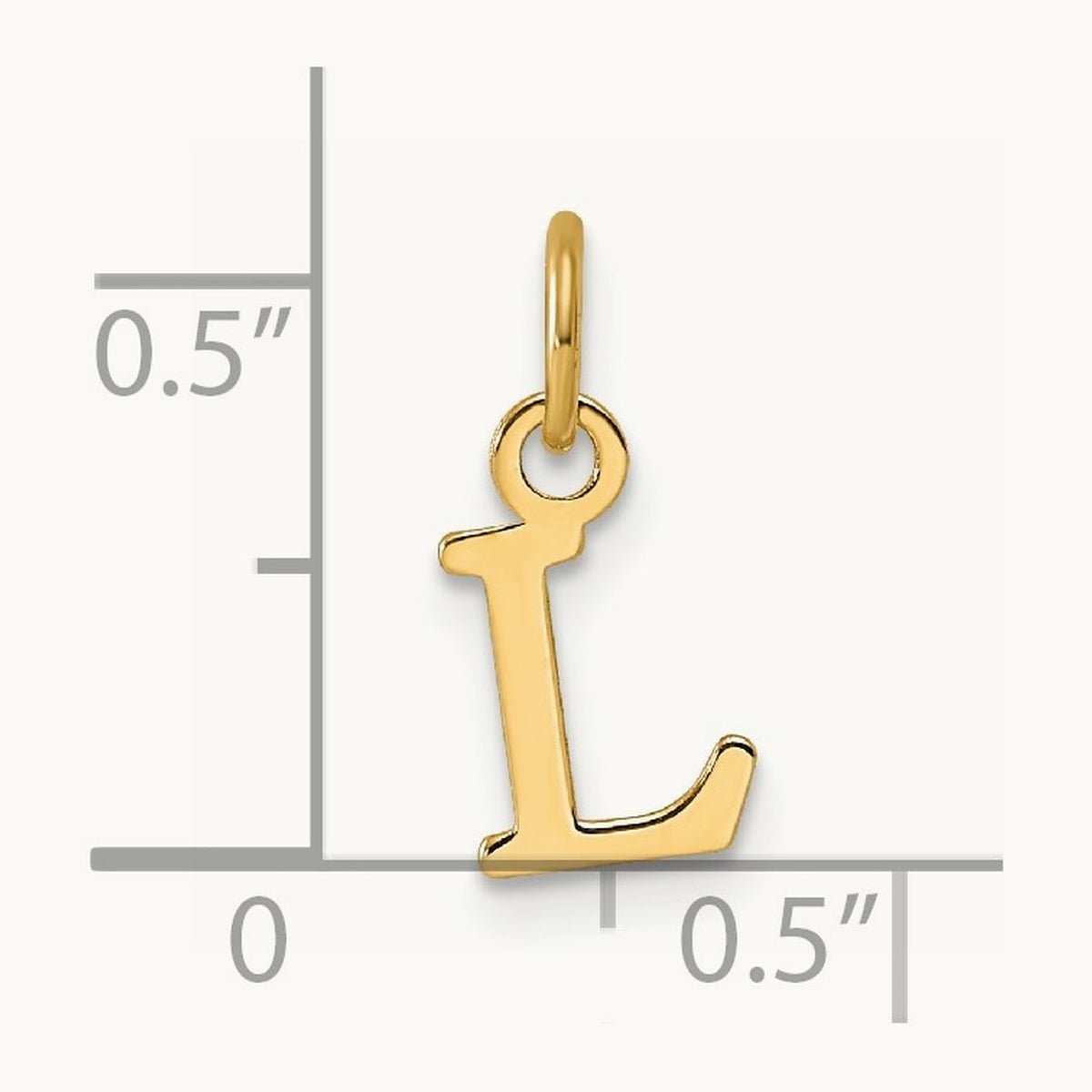 Cutout Letter L Initial Pendant, 14K Yellow Gold
