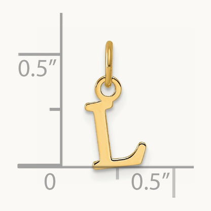 Cutout Letter L Initial Pendant, 14K Yellow Gold
