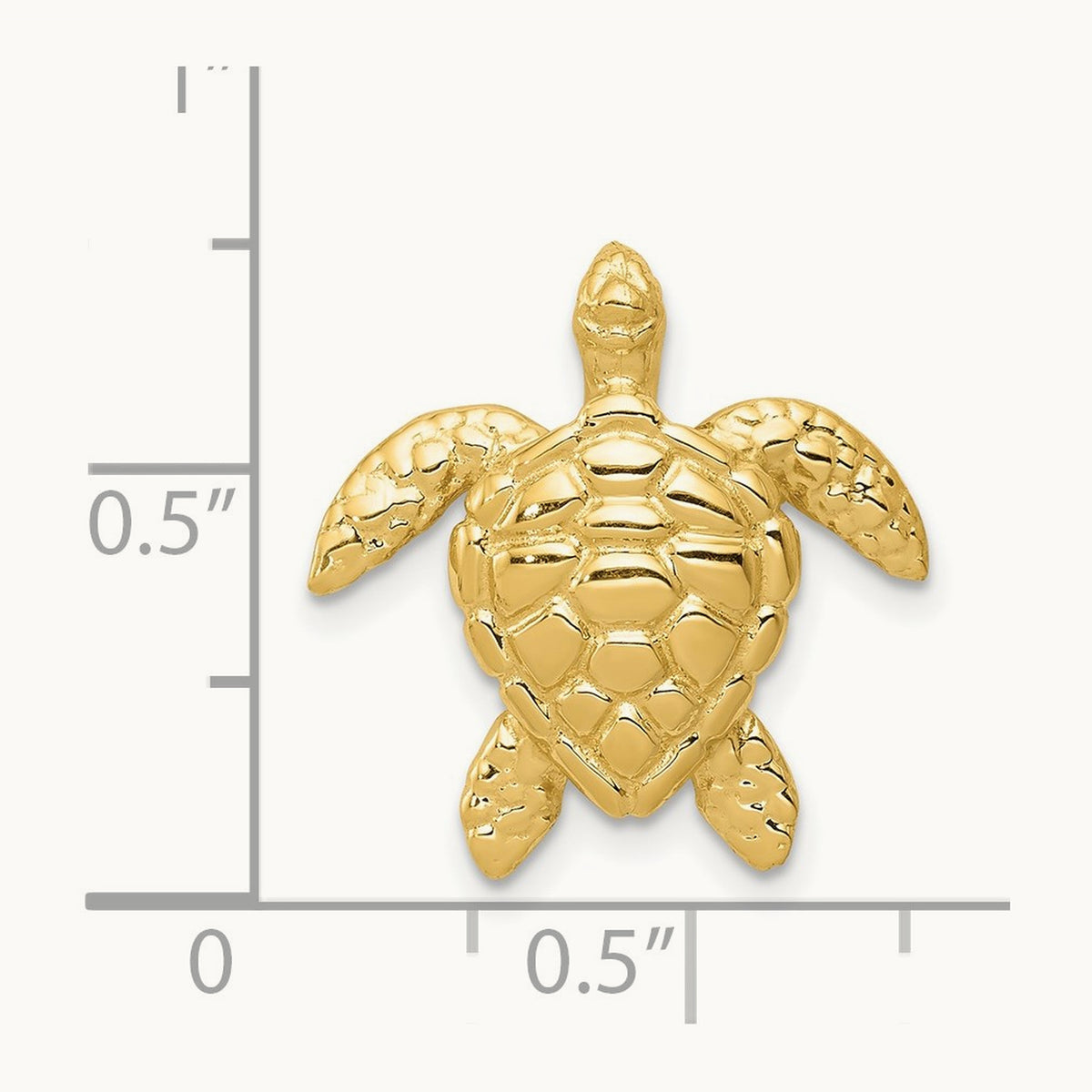 Polished Large Sea Turtle Chain Slide, 14K