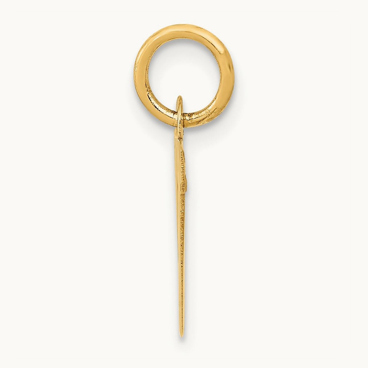 Small Block Initial Charm — 14K Yellow Gold, V