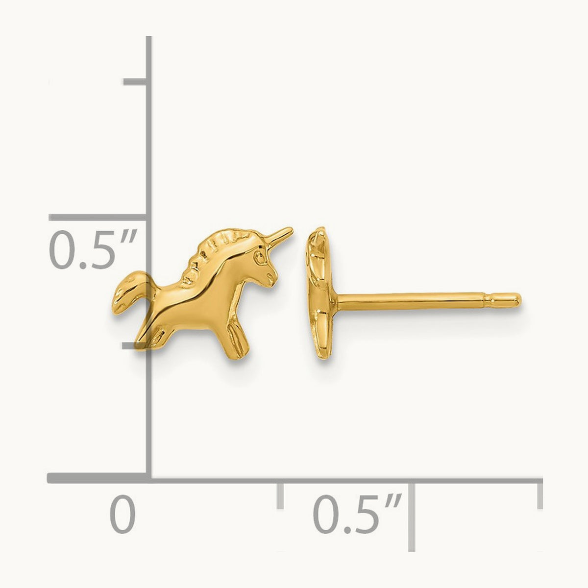 Polished Unicorn Post Earrings — 6.5mm