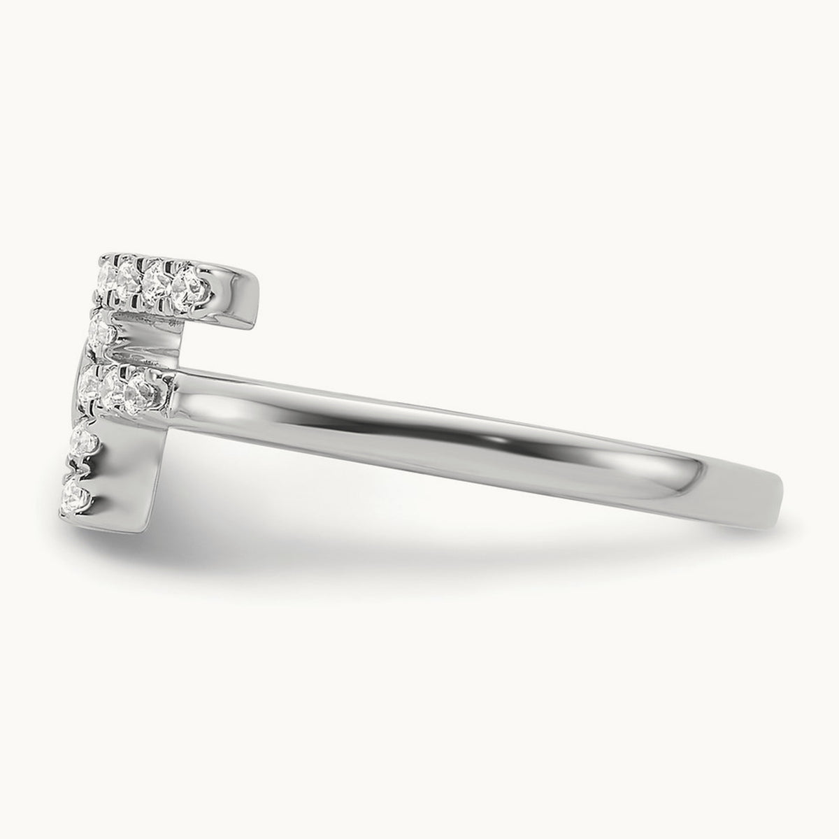 Initial F Adjustable Ring, 0.15 ct tw Lab-Grown Diamond