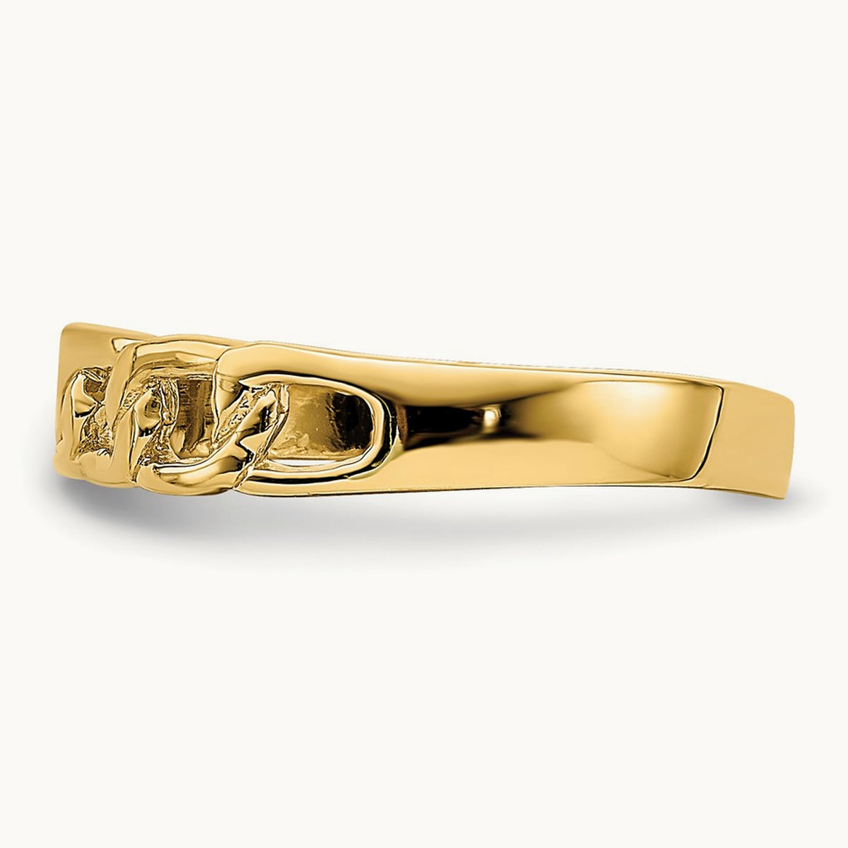 Polished Link Band Ring, 14K