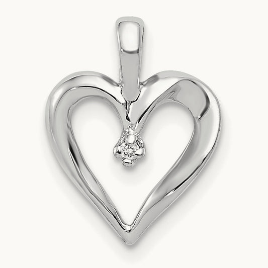 AA .01ct. Diamond Heart, 14K White Gold