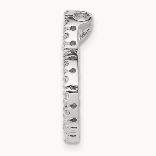 1/5ct. Diamond Curved Heart Chain Slide, 14K White Gold