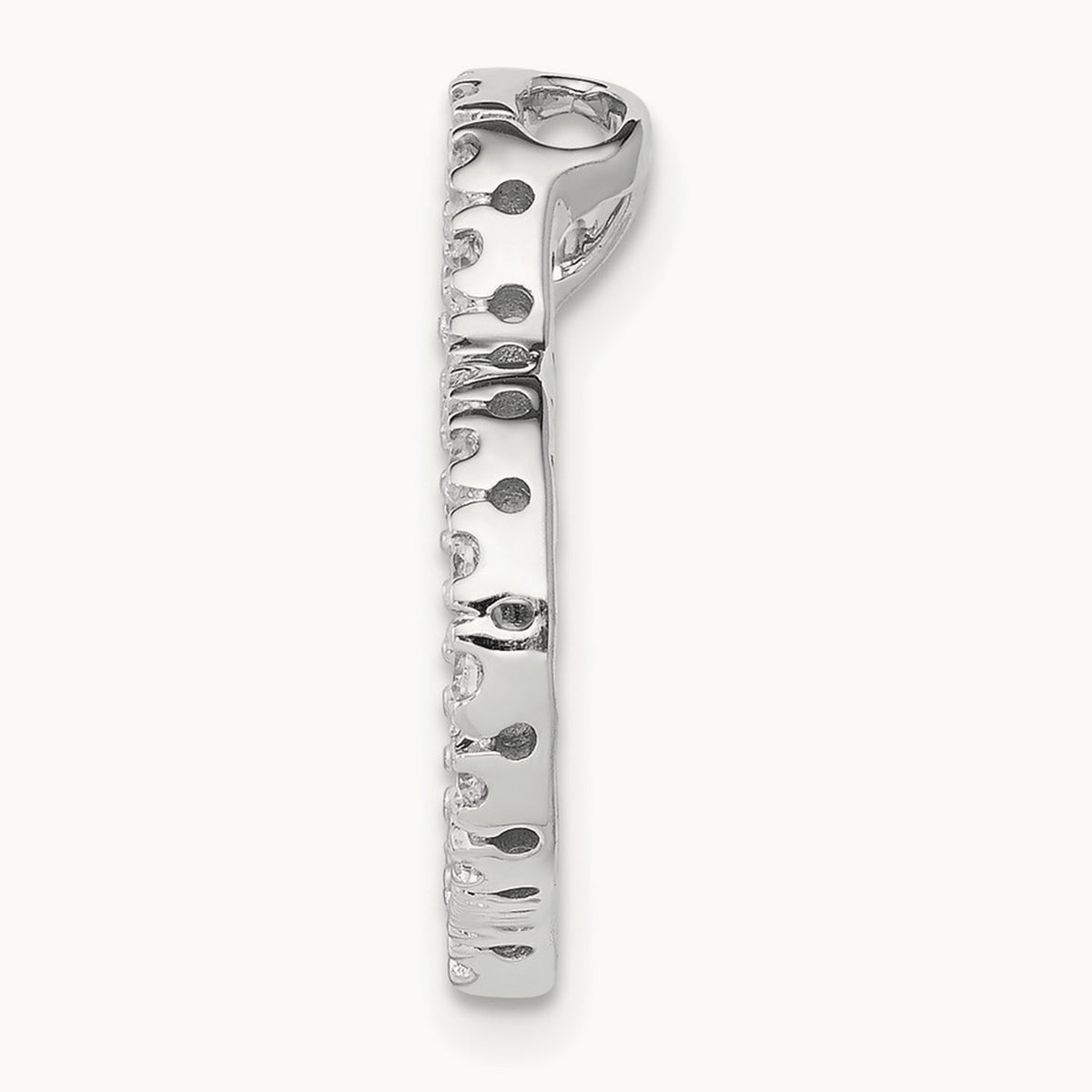 1/5ct. Diamond Curved Heart Chain Slide, 14K White Gold