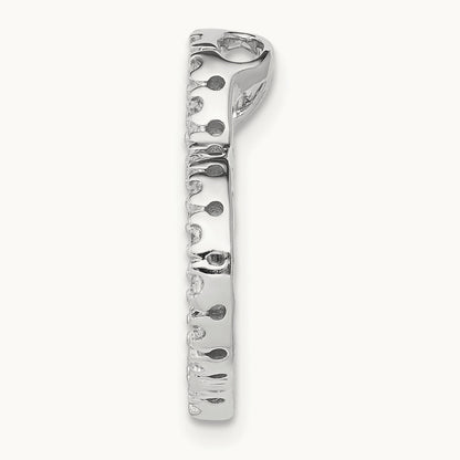 1/5ct. Diamond Curved Heart Chain Slide, 14K White Gold