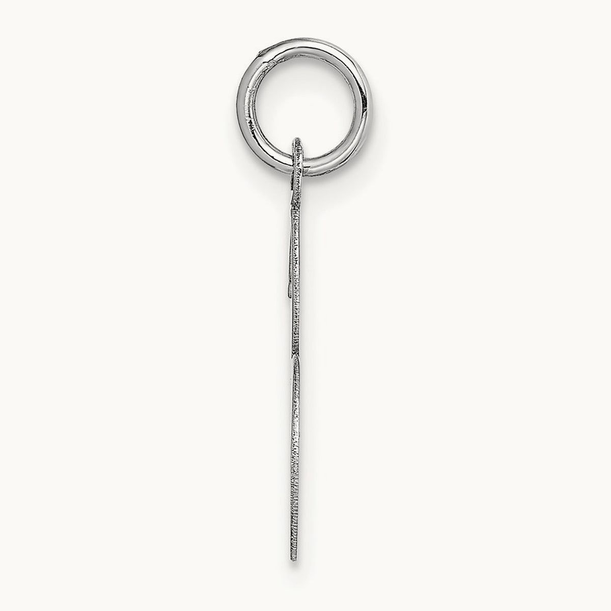 Medium Fancy Script Initial Charm — 14K White Gold, S