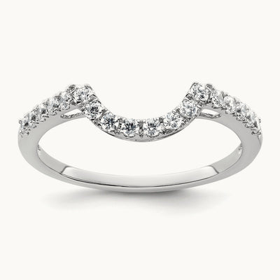 Diamond Contour Wedding Band, 14K White Gold