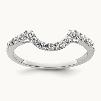 Diamond Contour Wedding Band, 14K White Gold