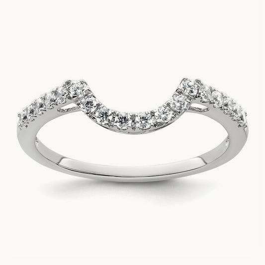 Diamond Contour Wedding Band, 14K White Gold