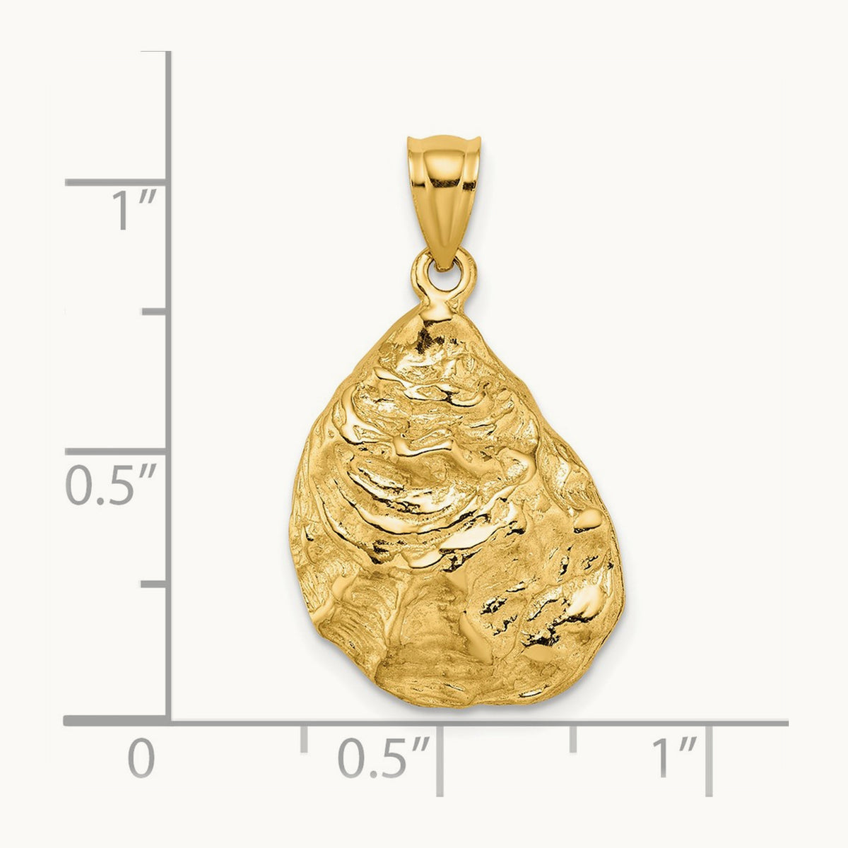 3-D Textured Oyster Shell Charm — 27mm