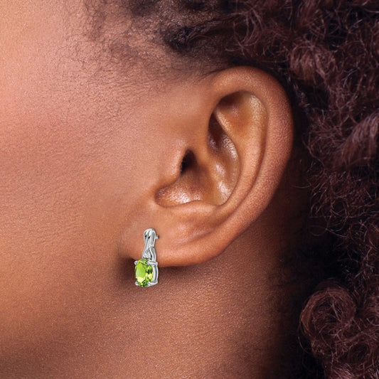 Oval Peridot and Diamond Earrings — photo set