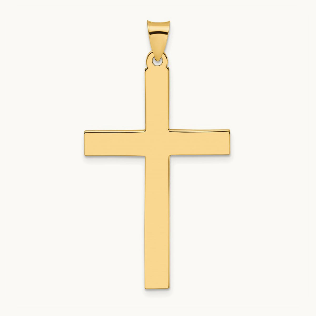 Polished Solid Cross Pendant — 47mm