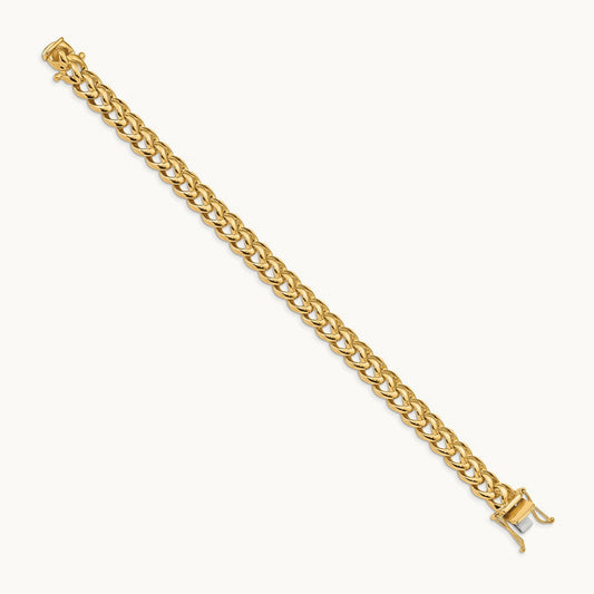 Hand-polished Fancy Link Bracelet, 8.6mm, 14K