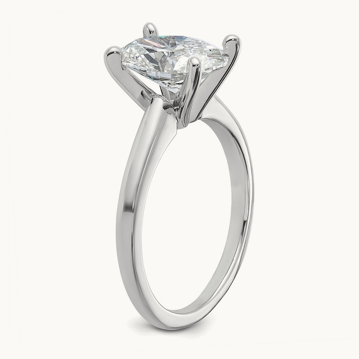 Oval Solitaire Engagement Ring, 0.50-5.00 ct tw Lab-Grown Diamond — 2 1/4 ct, VS (Best) · Certified, 14K White Gold