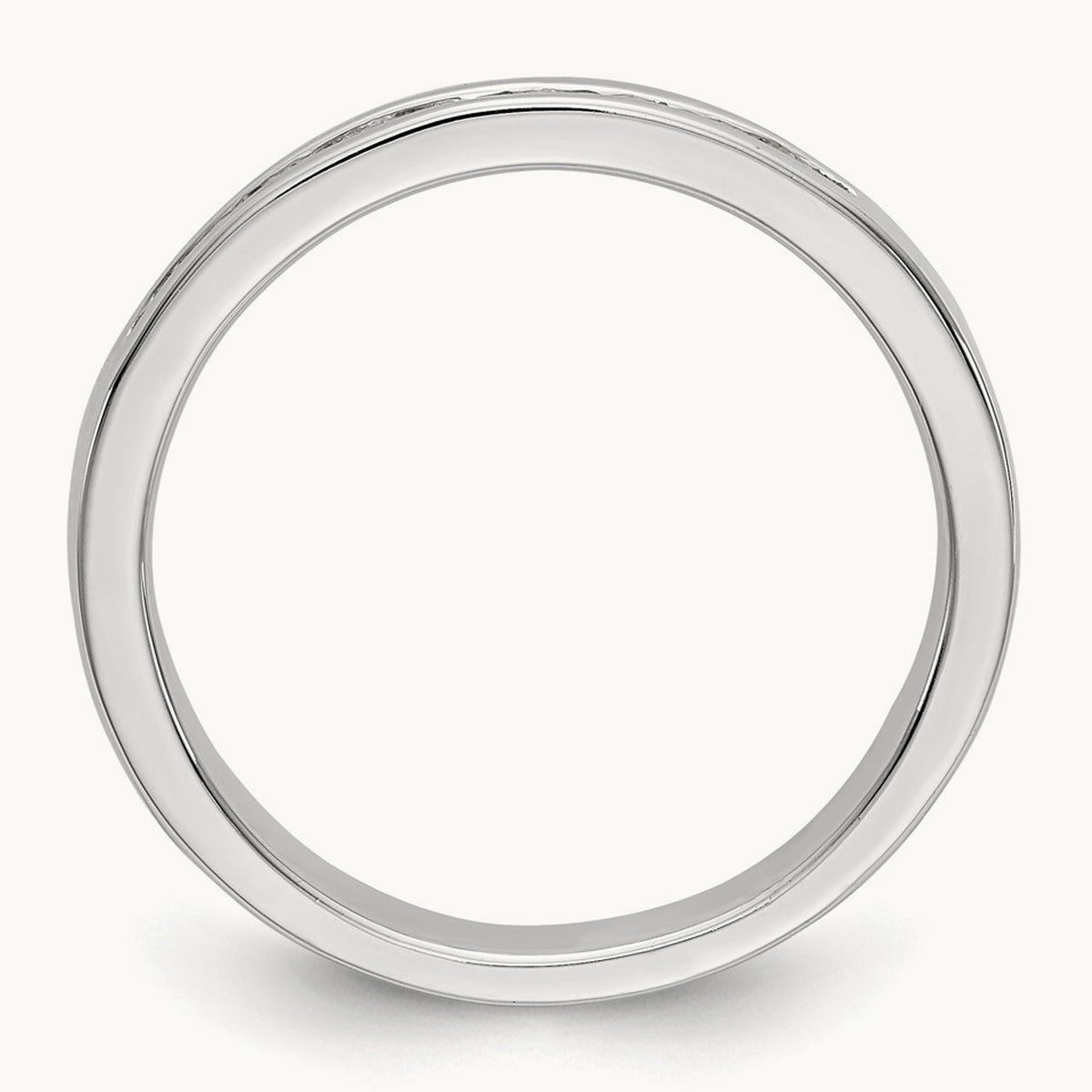 9-Stone Diamond Channel Band, 14K White Gold