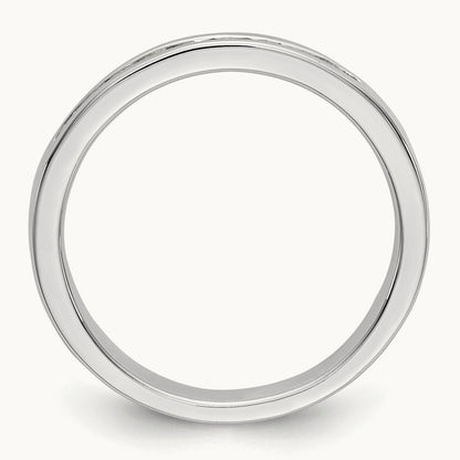 9-Stone Diamond Channel Band, 14K White Gold