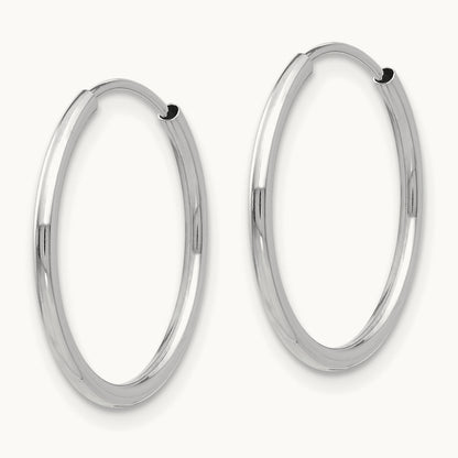 Madi K Endless Hoop 3 Pair Earring Set, 14K White Gold