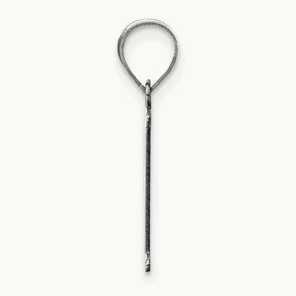 Polished Etched Letter P Initial Pendant, 14K White Gold