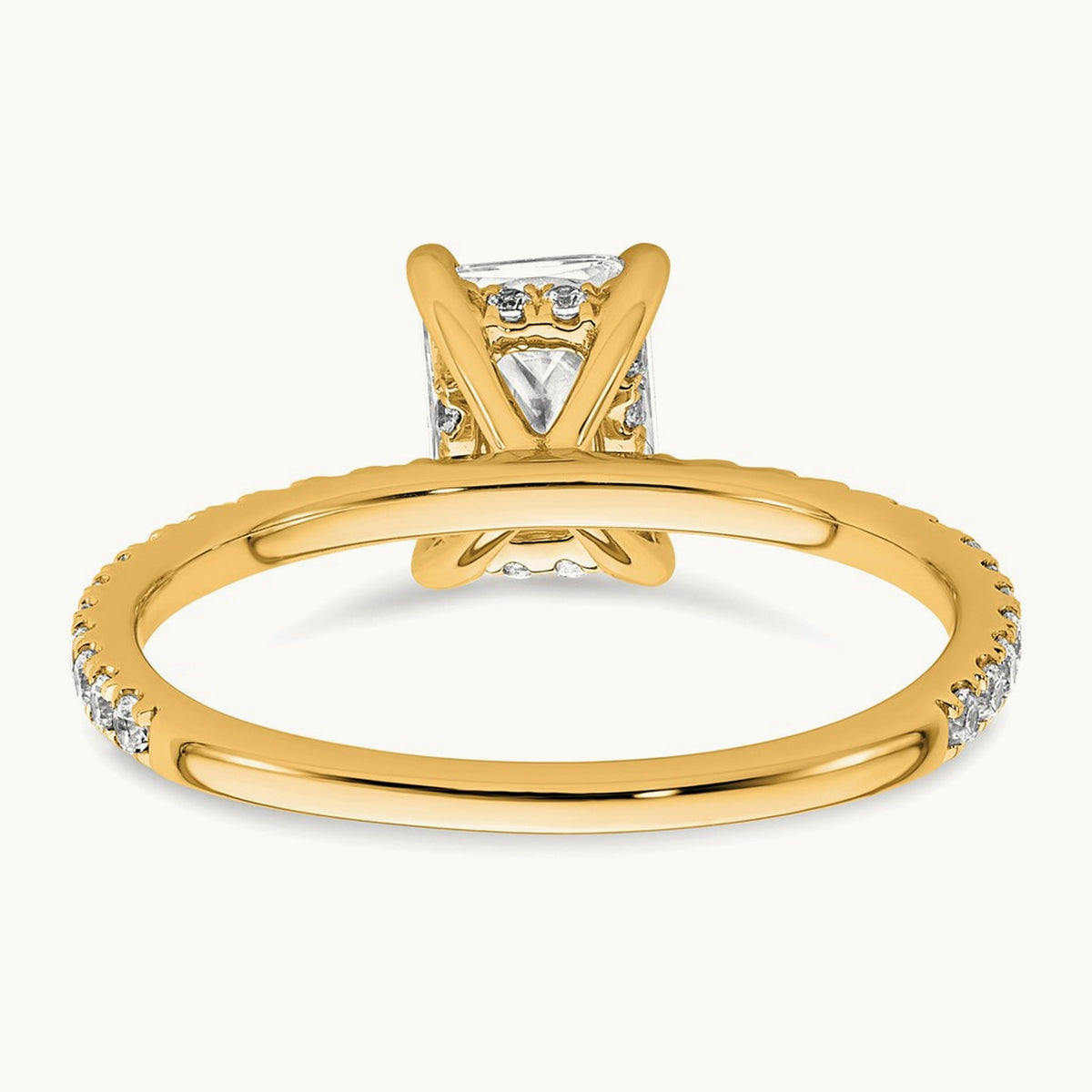 Solitaire with Flair Engagement Ring, 1.25-2.25 ct tw Lab-Grown Diamond — 1 1/3 ct, VS/SI (Great), 14K Yellow Gold