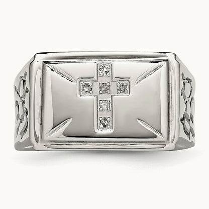 Polished/Textured Diamond Cross Band — 10