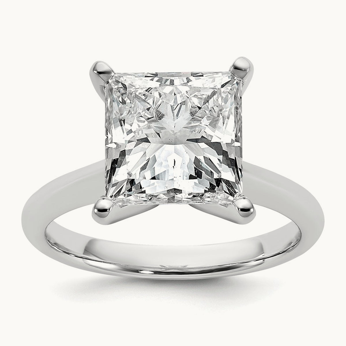 Princess 8X Ring, 5.00 ct tw Lab-Grown Diamond — 14K White Gold