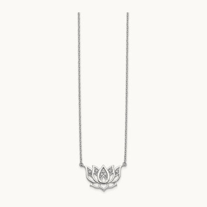 Lotus Flower Necklace, 0.05 ct tw Lab-Grown Diamond