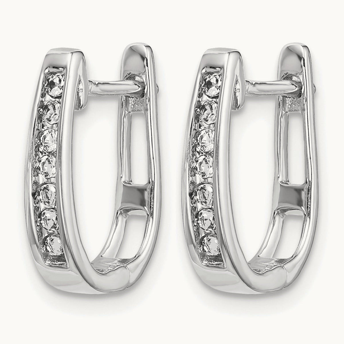 Diamond Hinged Hoop Earrings — photo set