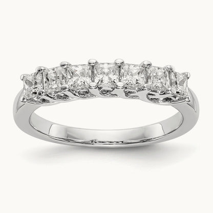 7-Stone Diamond Band, 14K White Gold