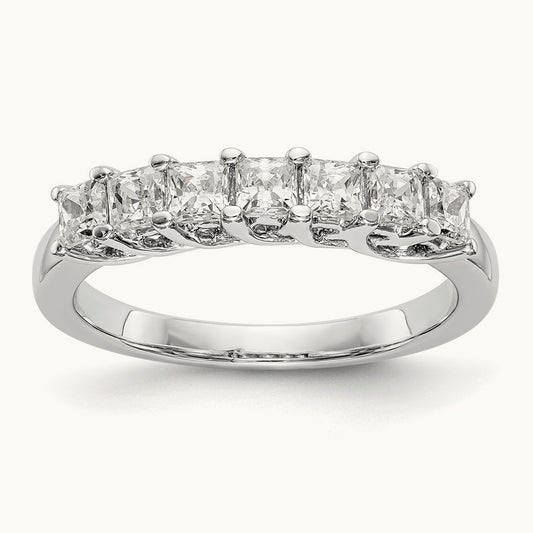 7-Stone Diamond Band, 14K White Gold