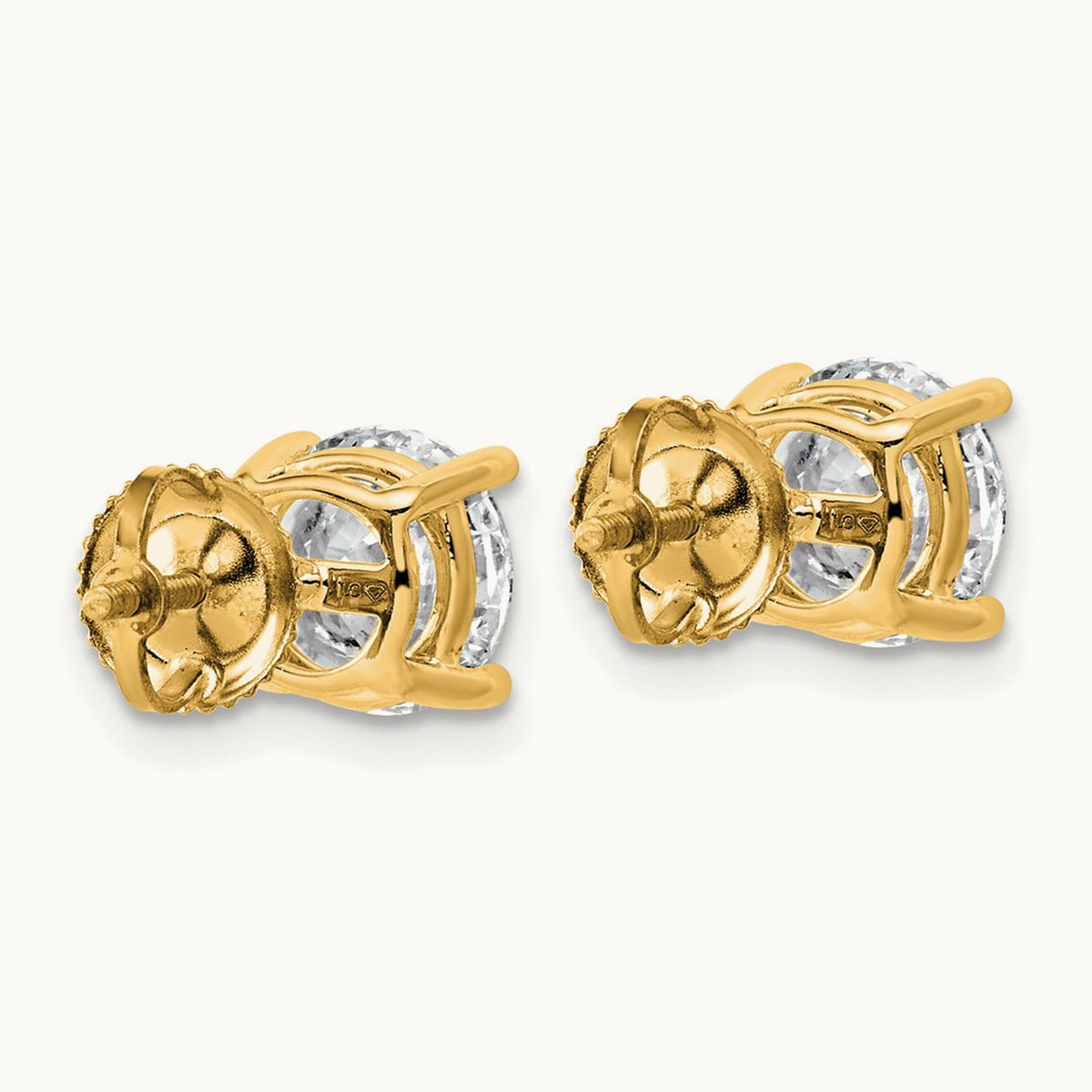Lightweight Screwback Earrings, 0.25-4.00 ct tw Lab-Grown Diamond — 14K Yellow Gold