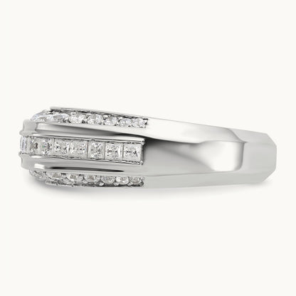 IBGoodman Men's Polished Diamond Ring, 14K White Gold