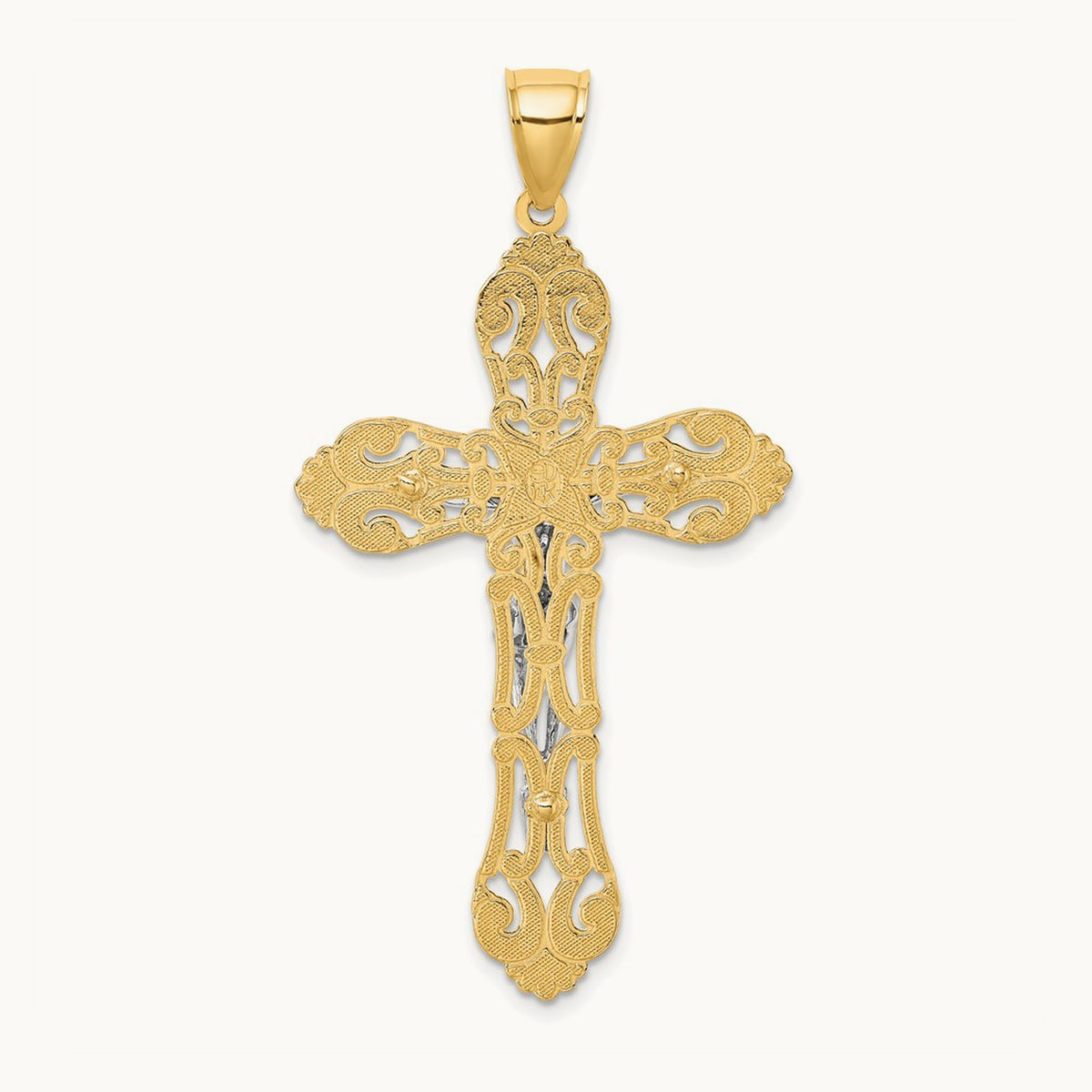 Crucifix Charm, 14K Two-tone