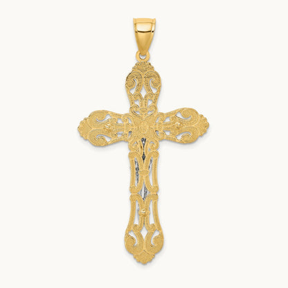 Crucifix Charm, 14K Two-tone