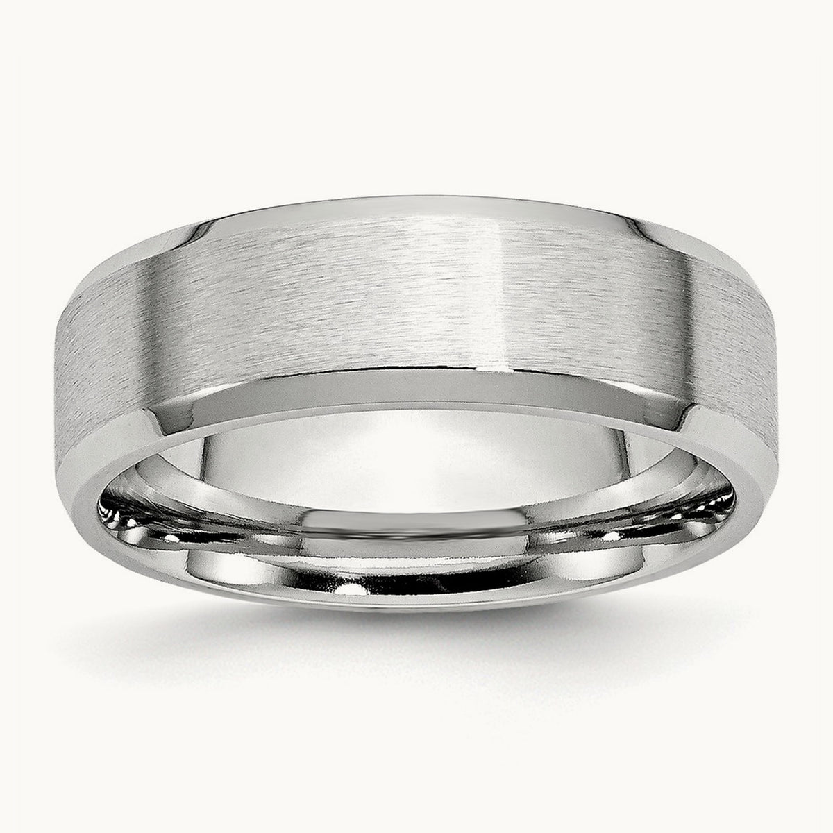 Cobalt Satin and Polished Beveled Edge Band — 7mm (2)