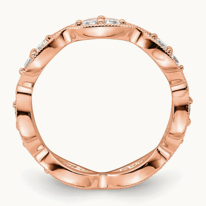 Polished Vintage Pave Eternity Band, 1/2 ct