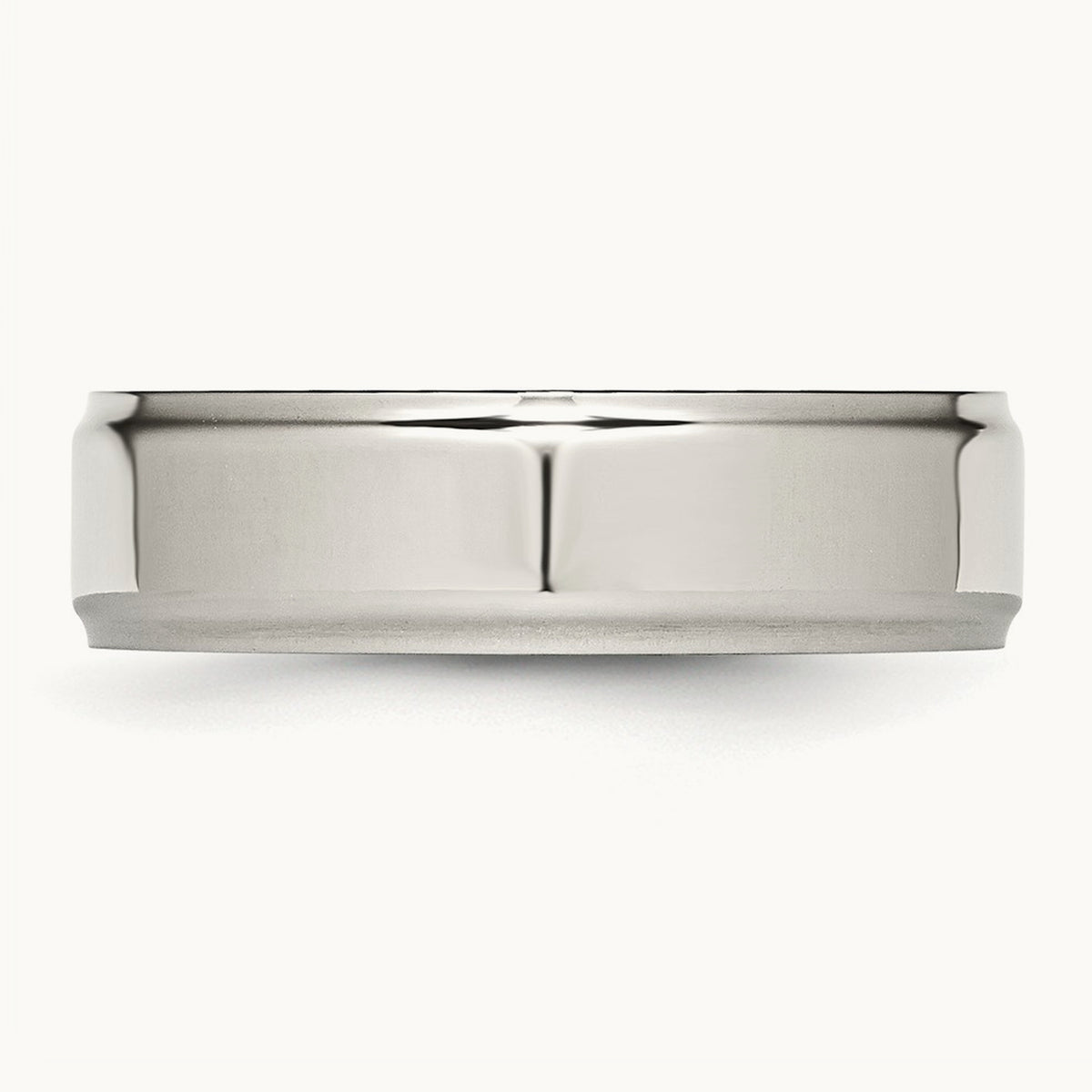 Polished Ridged Edge Band, 7mm, Stainless Steel