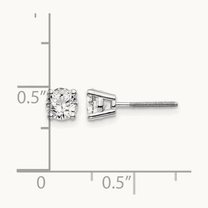 .85ct SI3 G-I Diamond Stud Thread on/off Post Earrings, 14K White Gold