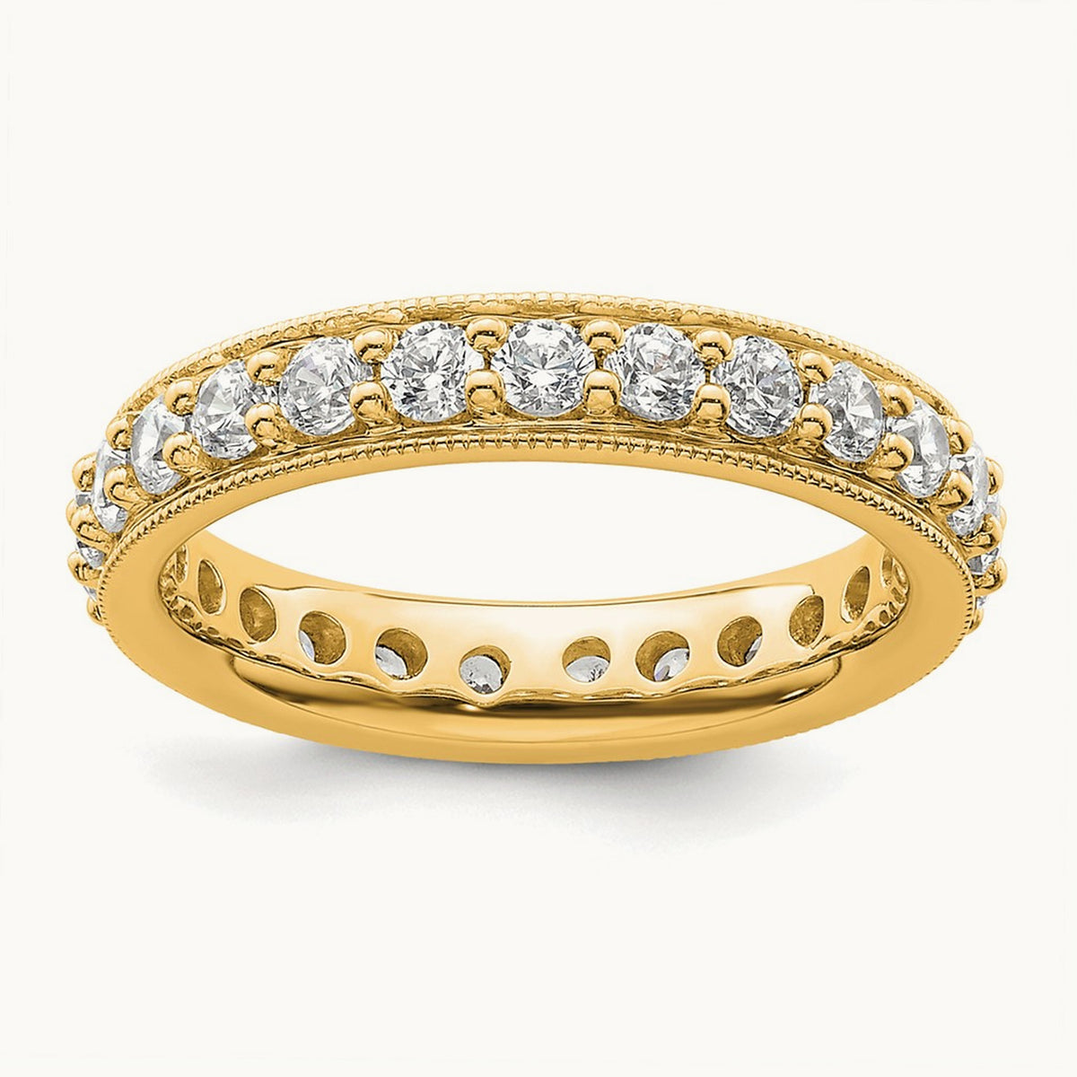 Polished Vintage Diamond Eternity Band, 1.00 ct tw — 14K Yellow Gold