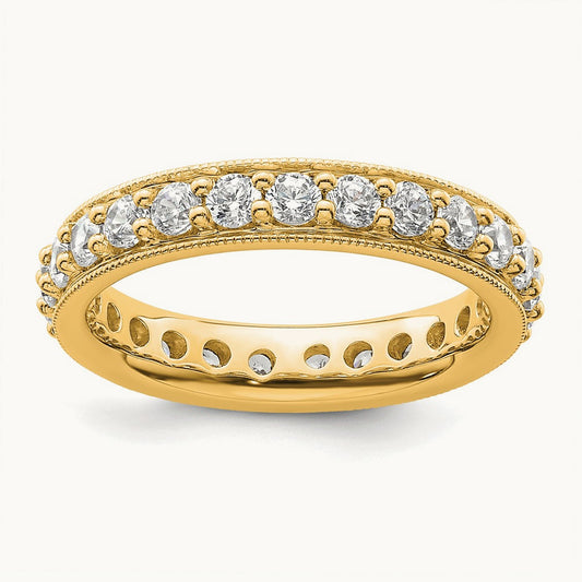 Polished Vintage Diamond Eternity Band, 1.00 ct tw — 14K Yellow Gold