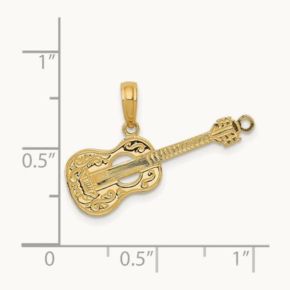 Guitar Pendant, 14K