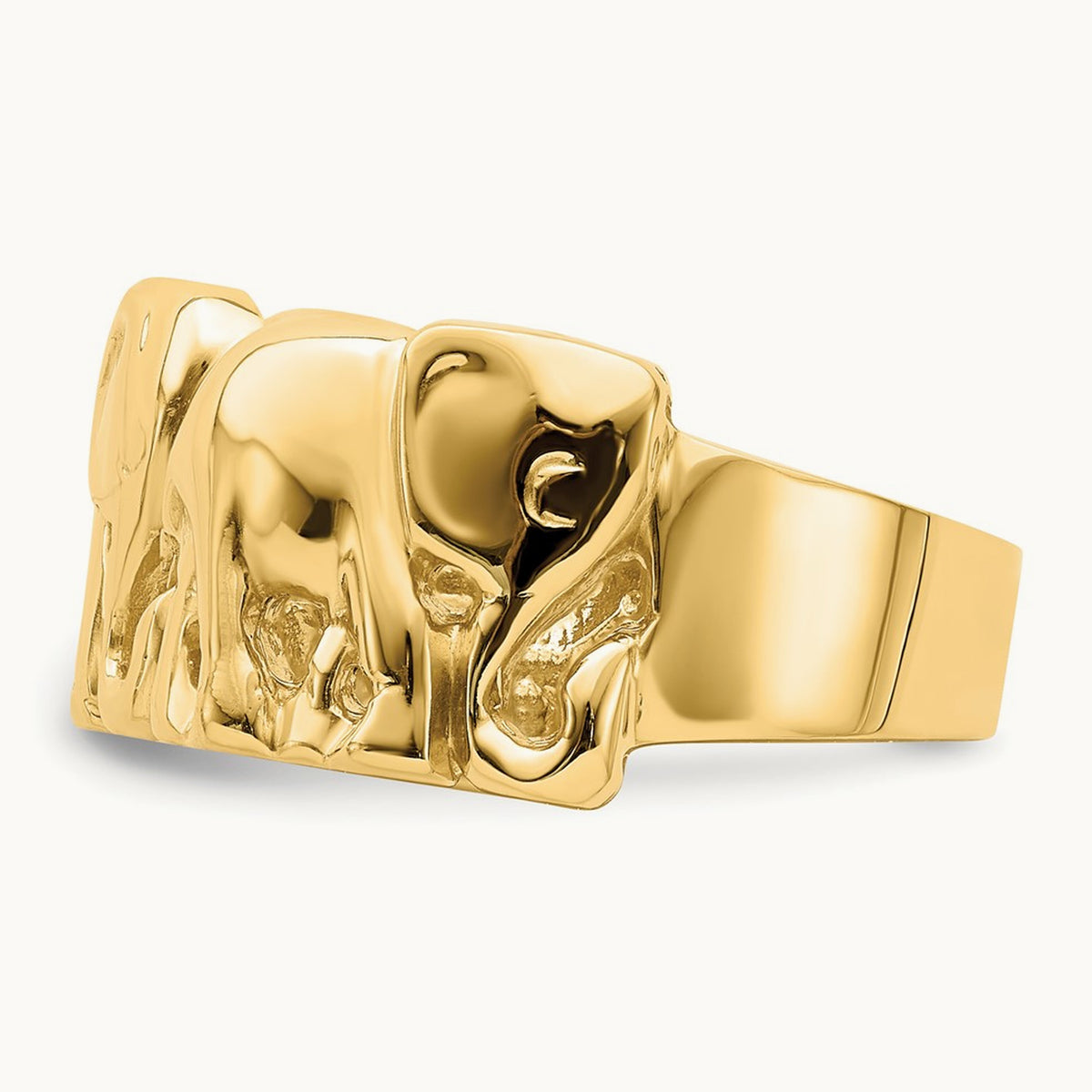 Polished Elephant Ring, 14K